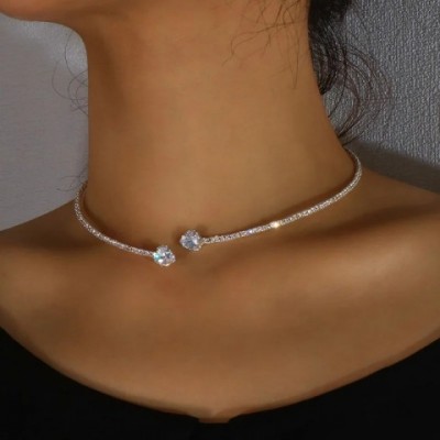 Chokers Stonefans Women's Heart Choker Necklace Fashion Jewelry Gift