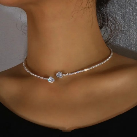 Chokers Stonefans Women's Heart Choker Necklace Fashion Jewelry Gift