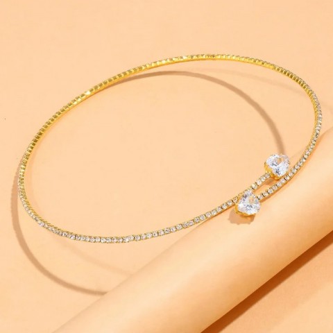 Chokers Stonefans Women's Heart Choker Necklace Fashion Jewelry Gift