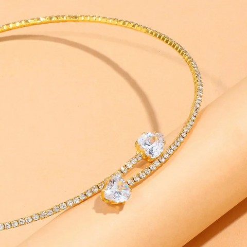 Chokers Stonefans Women's Heart Choker Necklace Fashion Jewelry Gift