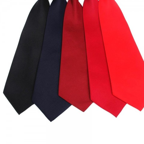 Pre-tied Skinny Neckties for Women - Red, Black, Blue Solid Color Slim Narrow Ties