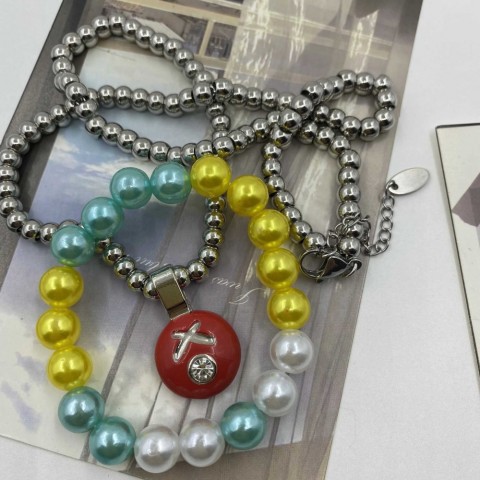 Luxury Stainless Steel Charm Bracelet Set with Imitation Pearl for Men and Women