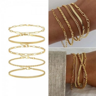 Dainty Women's Summer Anklets Set 5Pcs Minimalist Beach Accessories