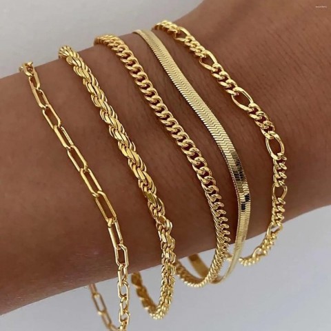 Dainty Women's Summer Anklets Set 5Pcs Minimalist Beach Accessories