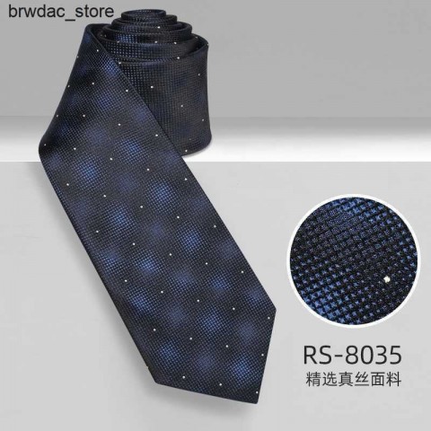 Luxury Unisex Silk Tie, Deep Blue Checkered, 8CM Width, Fashion Business Accessory