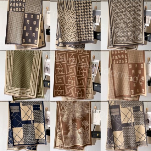 Luxury Women's Designer Scarf - Warm Geometric Patterns, 66x186cm, Classic Gift