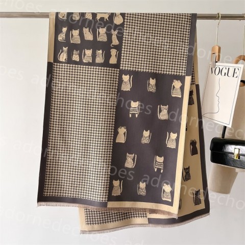Luxury Women's Designer Scarf - Warm Geometric Patterns, 66x186cm, Classic Gift