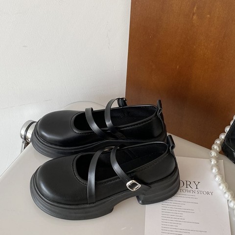 Women's Fashion Round Toe Mary Jane Shoes with Thick Sole
