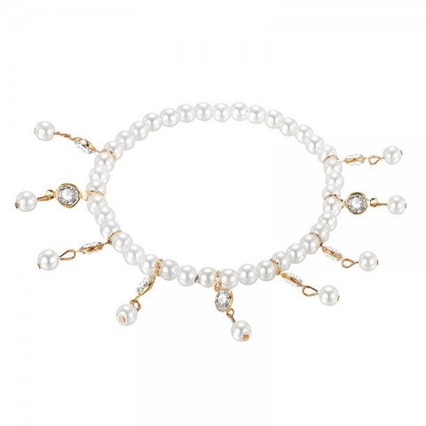 Bangle Bangles Women's Adjustable Silver and Gold Pearl Charm Bracelet for Sports