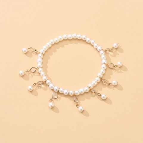 Bangle Bangles Women's Adjustable Silver and Gold Pearl Charm Bracelet for Sports