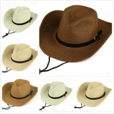 Straw Braid Cowboy Hat with Adjustable Buckle