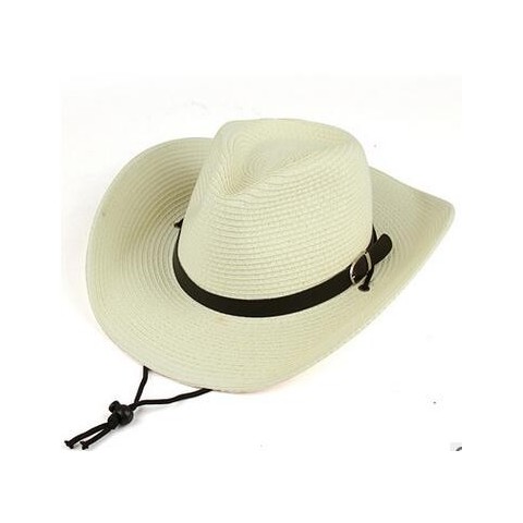 Straw Braid Cowboy Hat with Adjustable Buckle