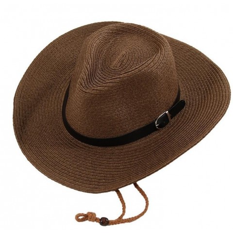 Straw Braid Cowboy Hat with Adjustable Buckle