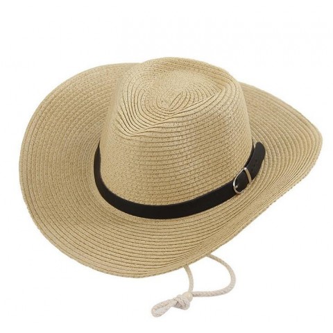 Straw Braid Cowboy Hat with Adjustable Buckle