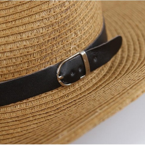Straw Braid Cowboy Hat with Adjustable Buckle