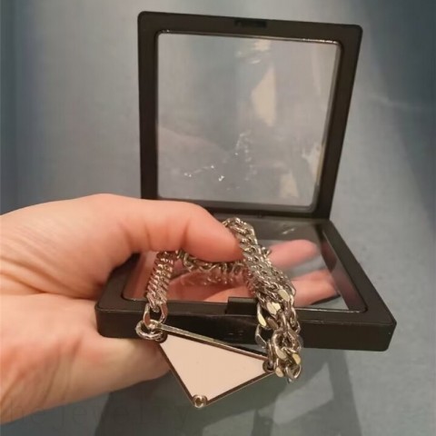 Classic Solid Metal Triangle Pendant Necklaces for Women and Men - ZB011 B4