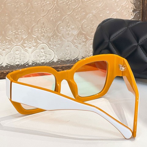 CH6068 Women's Acetate Square Sunglasses - White Orange - Anti-UV with Case
