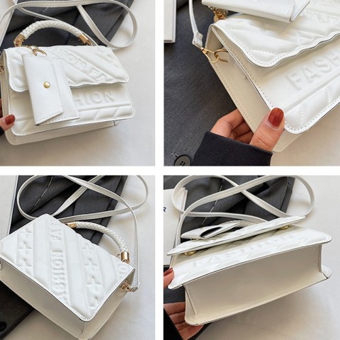 Exquisite Rhombic Chain Handbag for Women: Compact Crossbody with Removable Strap & Wallet