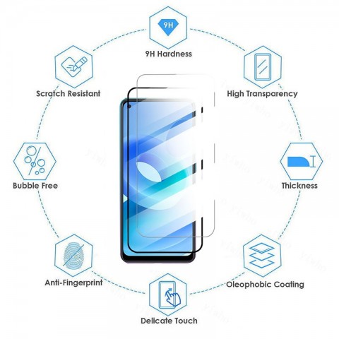 YIWHO 4in1 3D Tempered Glass Screen Protector for OPPO A94/A95/A93/A74/A73/A72/A54/A53S/A52/A15