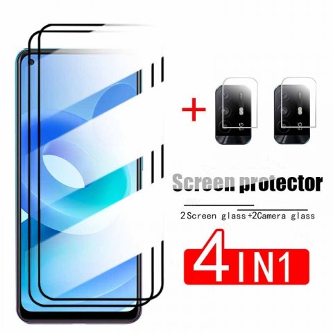 YIWHO 4in1 3D Tempered Glass Screen Protector for OPPO A94/A95/A93/A74/A73/A72/A54/A53S/A52/A15