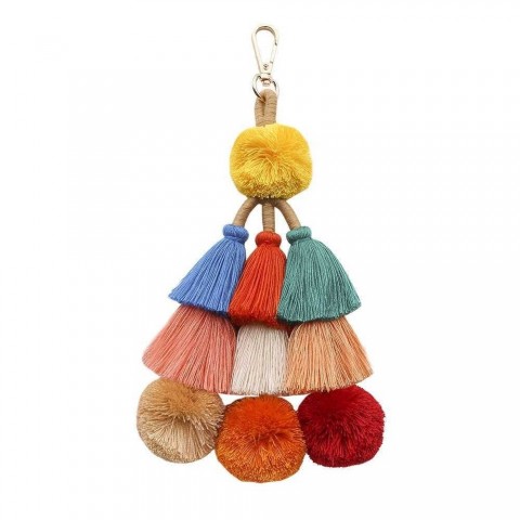 Handcrafted Vibrant Tassel Keychain for Women's Bags - Bohemian Style Accessories