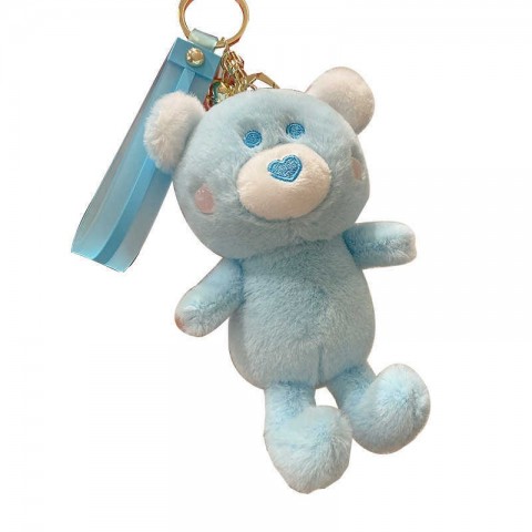 Cute Colorful Cartoon Plush Bear Keychain for Girls