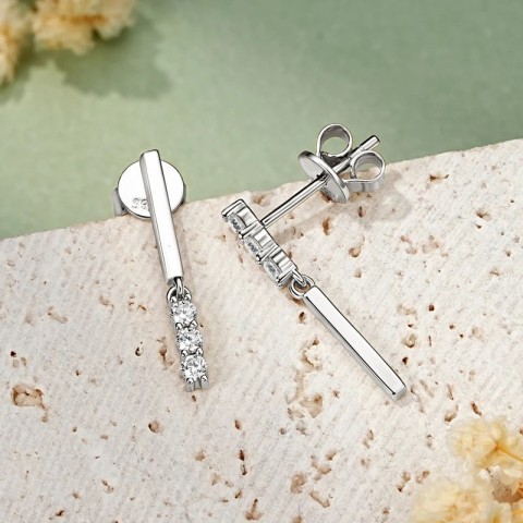 IOGOU 0.09CT VVS1 Stud Earrings, Unique Bohemian Jewelry for Women in Sterling Silver