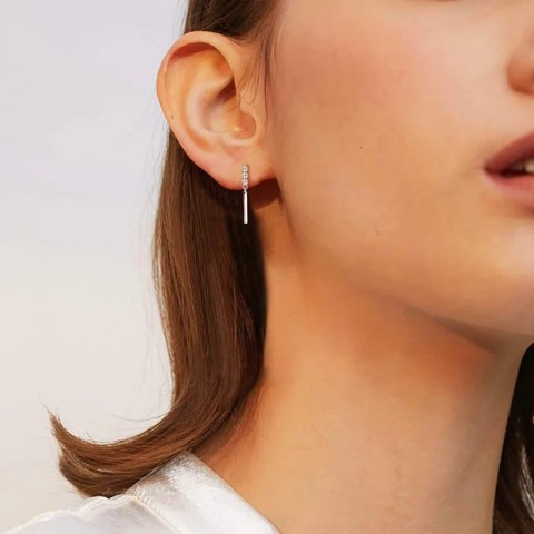 IOGOU 0.09CT VVS1 Stud Earrings, Unique Bohemian Jewelry for Women in Sterling Silver