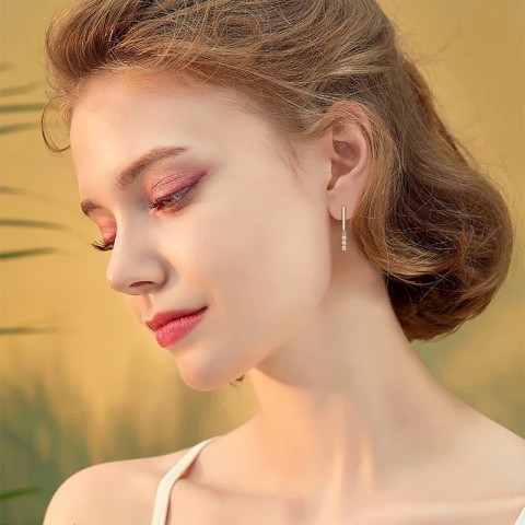 IOGOU 0.09CT VVS1 Stud Earrings, Unique Bohemian Jewelry for Women in Sterling Silver