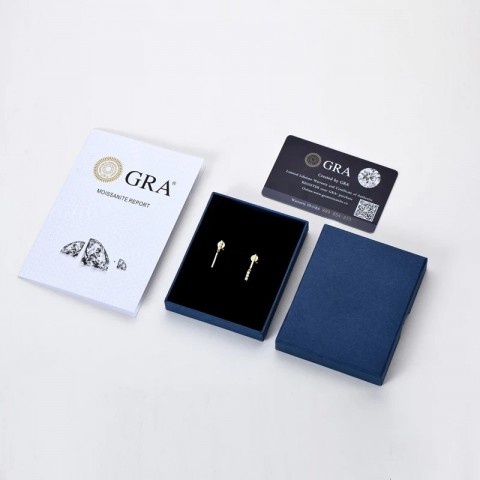 IOGOU 0.09CT VVS1 Stud Earrings, Unique Bohemian Jewelry for Women in Sterling Silver