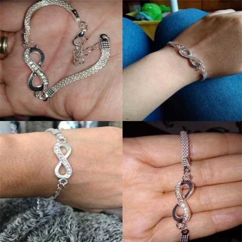 Delysia Kings Unisex Fashionable 8-Shaped Crystal Bangle W240925