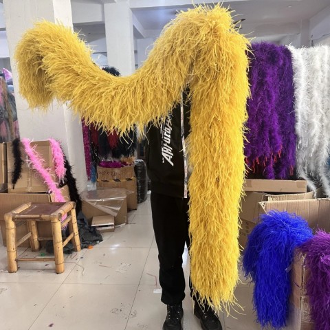 Ostrich Feather Boa Scarf - Thickened 10 Ply White Plume Shawl for Unisex
