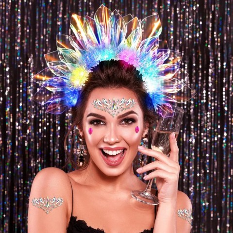 Luminous Ladies Hair Headband with LED Crown Light - Perfect for Parties and Jewelry