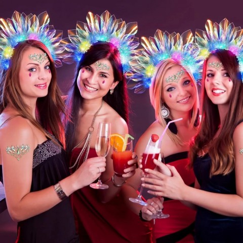 Luminous Ladies Hair Headband with LED Crown Light - Perfect for Parties and Jewelry