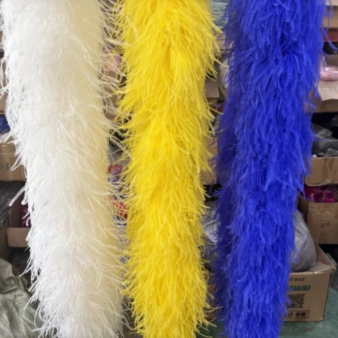 Ostrich Feather Boa Scarf - Thickened 10 Ply White Plume Shawl for Unisex