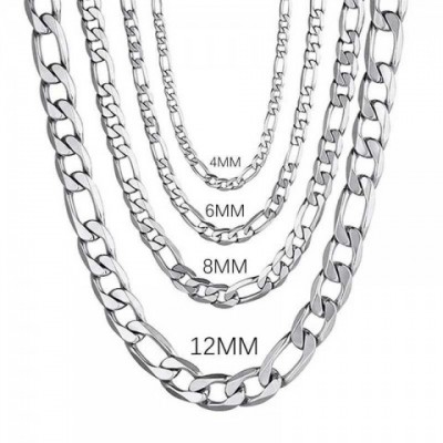 Men's High-End 925 Sterling Silver 4MM/6MM/8MM/12MM Chain Necklace, 16-30 Inches, Fashion Jewelry Y241025