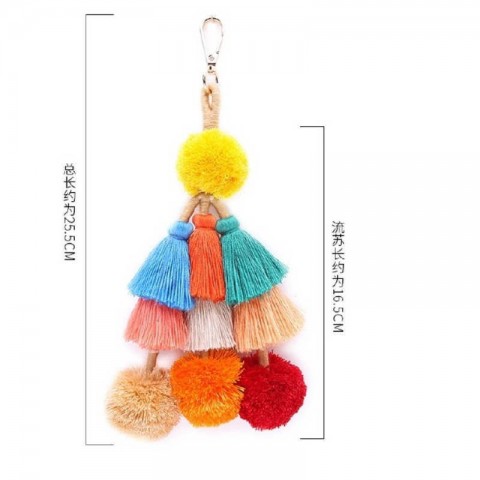 Handcrafted Vibrant Tassel Keychain for Women's Bags - Bohemian Style Accessories