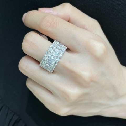 Designer Bohemian Crystal Inlaid Ring in 18K Gold Plated, Size 5-8, Women's Top Gift HW 008
