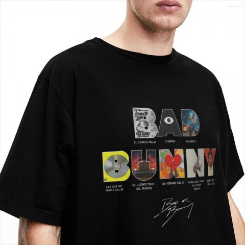 Men's Bad Bunnys DTMF Debi Tirar Mas Fotos T-Shirt - Awesome Cotton Loose Fit Summer Tee
