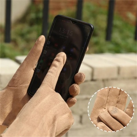 Winter Warm Bamboo Fiber Touch Screen Driving Gloves for Men