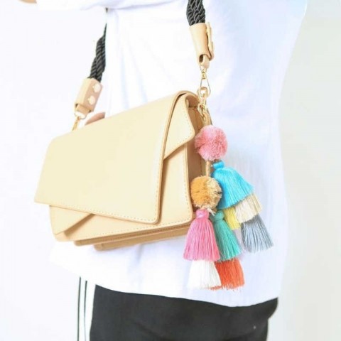Handcrafted Vibrant Tassel Keychain for Women's Bags - Bohemian Style Accessories