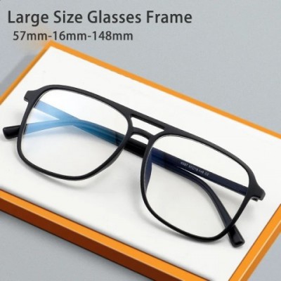 Big Man Vintage Pilot Glasses - Ultra Light TR90 Frame, Black Optical Eyewear 087