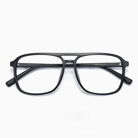 Big Man Vintage Pilot Glasses - Ultra Light TR90 Frame, Black Optical Eyewear 087