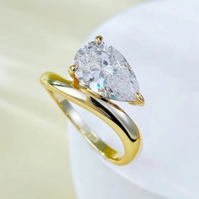 S925 Silver Feng Shui Diamond Solitaire Ring for Women