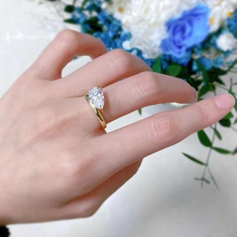 S925 Silver Feng Shui Diamond Solitaire Ring for Women