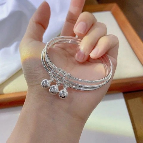 Third Generation 999 Sterling Silver Bangle - Trendy Cartoon Jewelry for Women