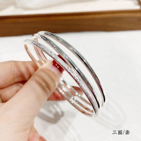 Third Generation 999 Sterling Silver Bangle - Trendy Cartoon Jewelry for Women