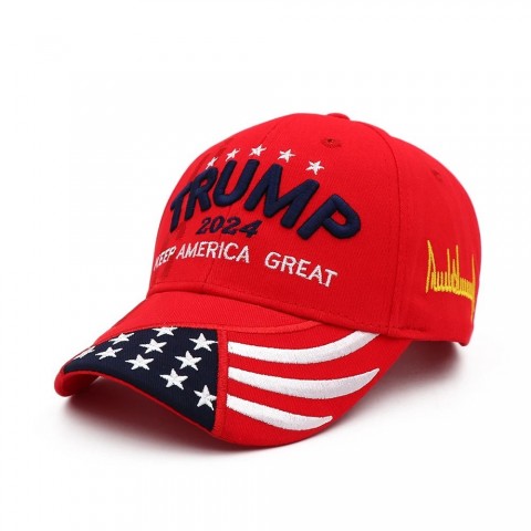 3D Embroidered Donald Trump Cap 2024 USA Red Baseball Hat Keep America Great