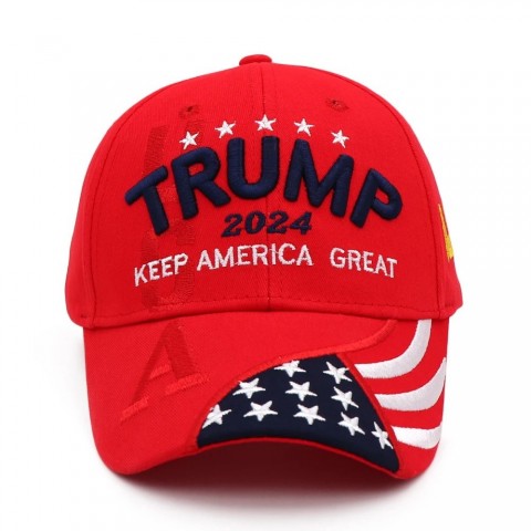3D Embroidered Donald Trump Cap 2024 USA Red Baseball Hat Keep America Great