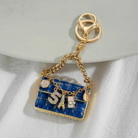 Creative Men's Metal Keychain Pendant with Eye-Catching Digital Design Y240923RWRC